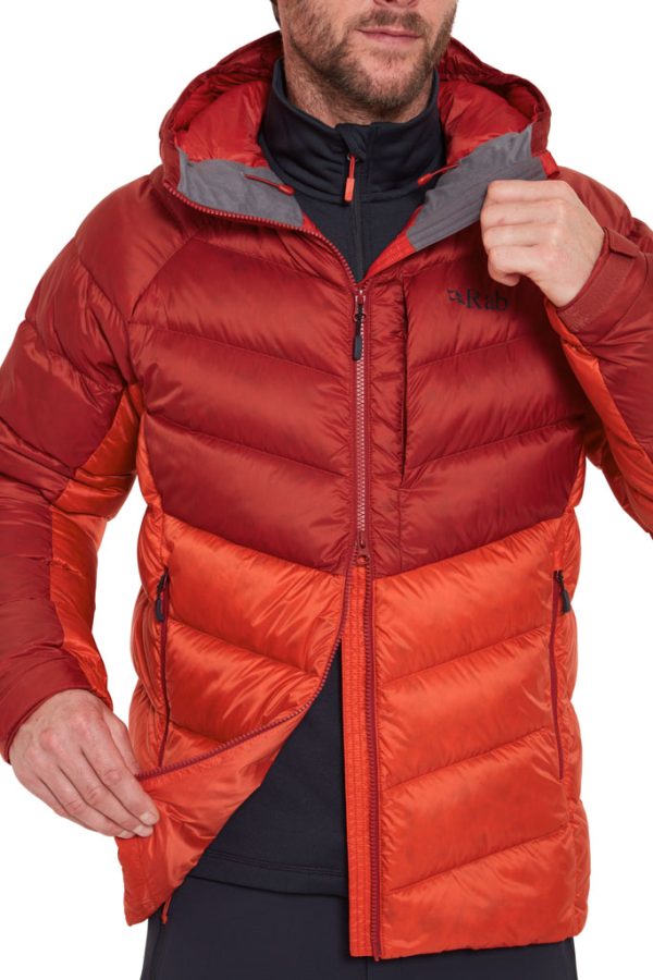 Centrální zip bundy Rab Glaceon Pro Jacket Tuscan Red/Dark Horizon